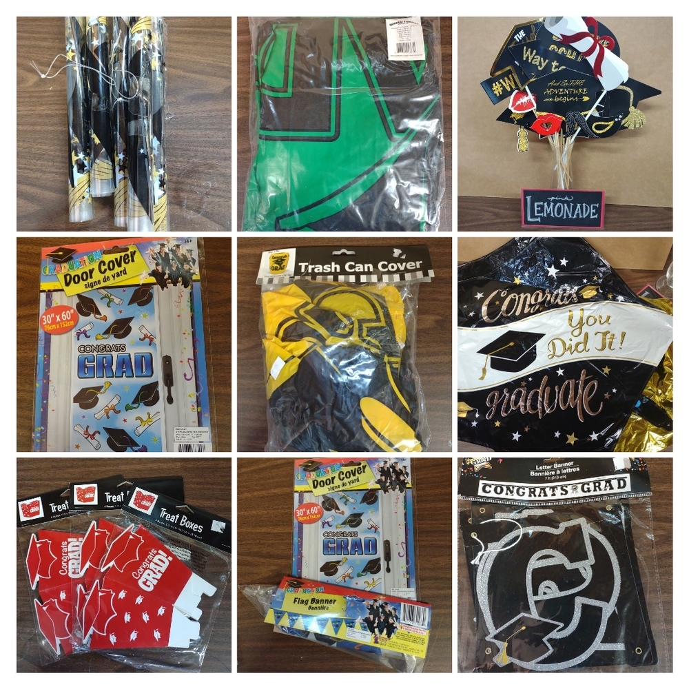 Huge GRAD Party Lot Banners Picture Props Treat Boxes Garbage Door Covers Decor